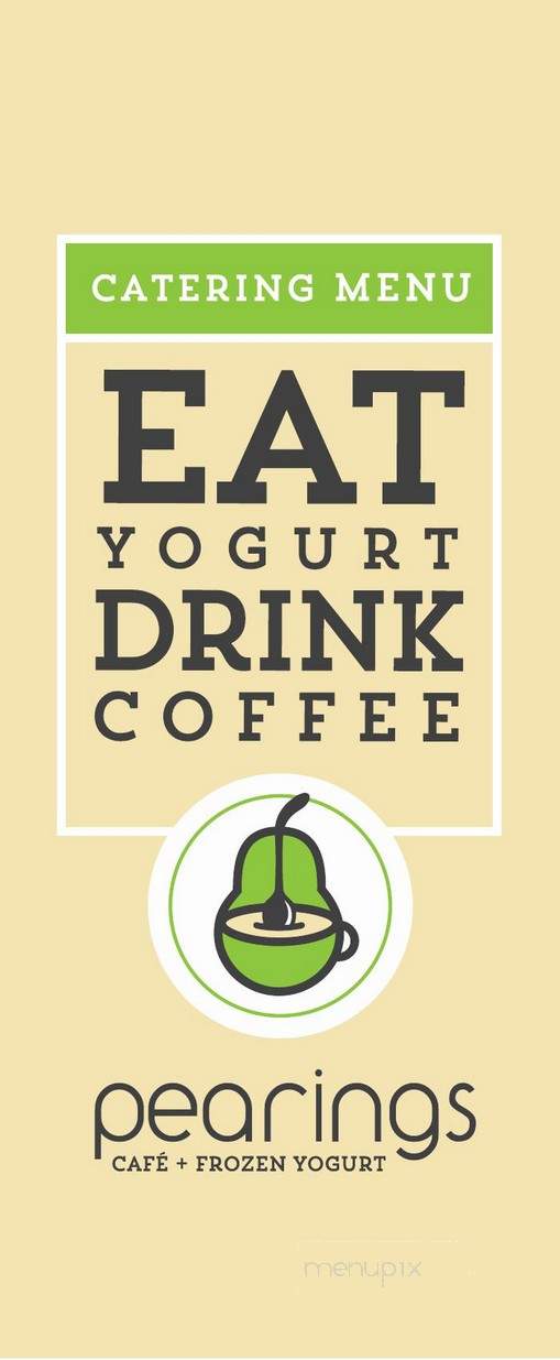 Pearings Cafe + Frozen Yogurt - Indianapolis, IN menu_pic