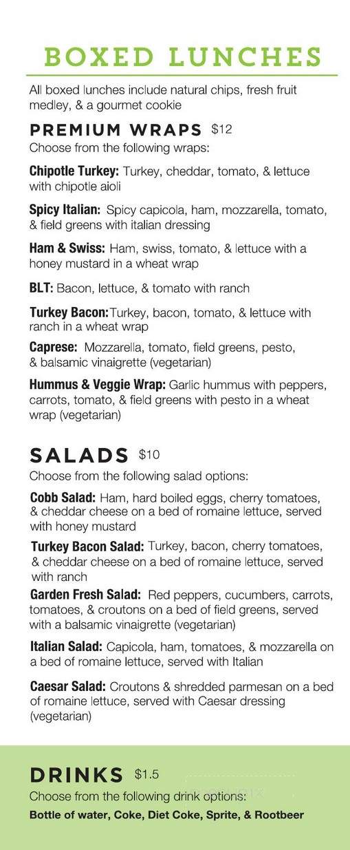Pearings Cafe + Frozen Yogurt - Indianapolis, IN menu_pic