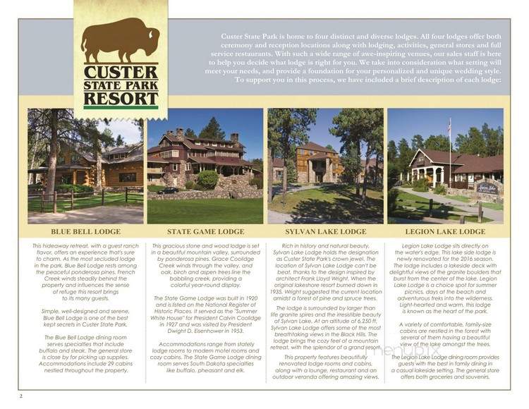 Legion Lake Lodge - Custer, SD menu_pic