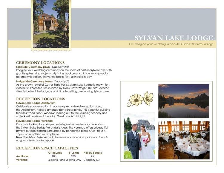 Legion Lake Lodge - Custer, SD menu_pic