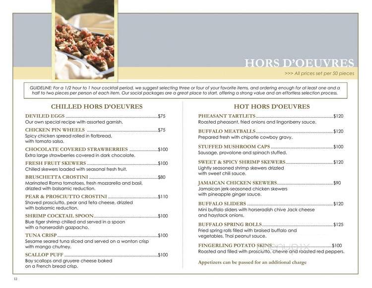 Legion Lake Lodge - Custer, SD menu_pic
