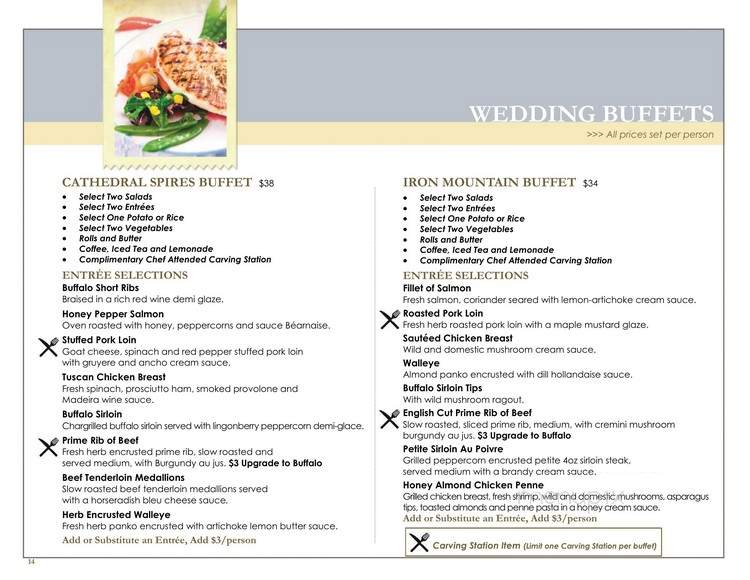 Legion Lake Lodge - Custer, SD menu_pic