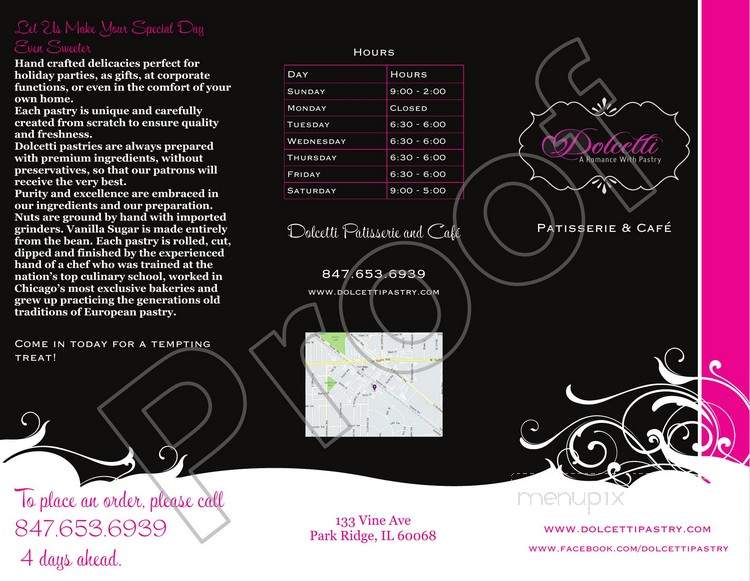 Dolcetti Pastry - Park Ridge, IL menu_pic