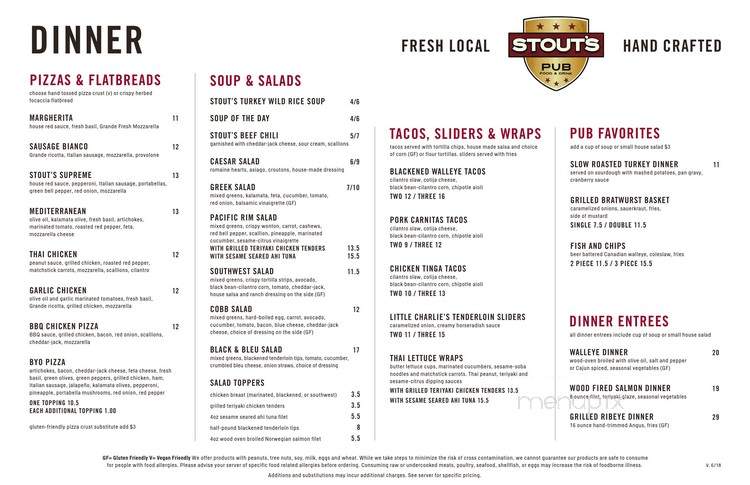 Stout's Pub - Falcon Heights, MN menu_pic