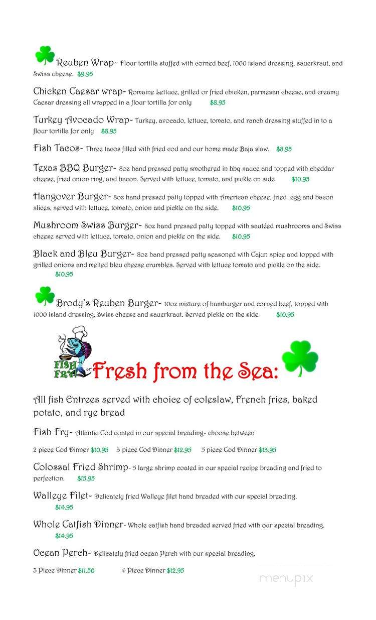 Brody's Irish Pub - Aurora, IL menu_pic