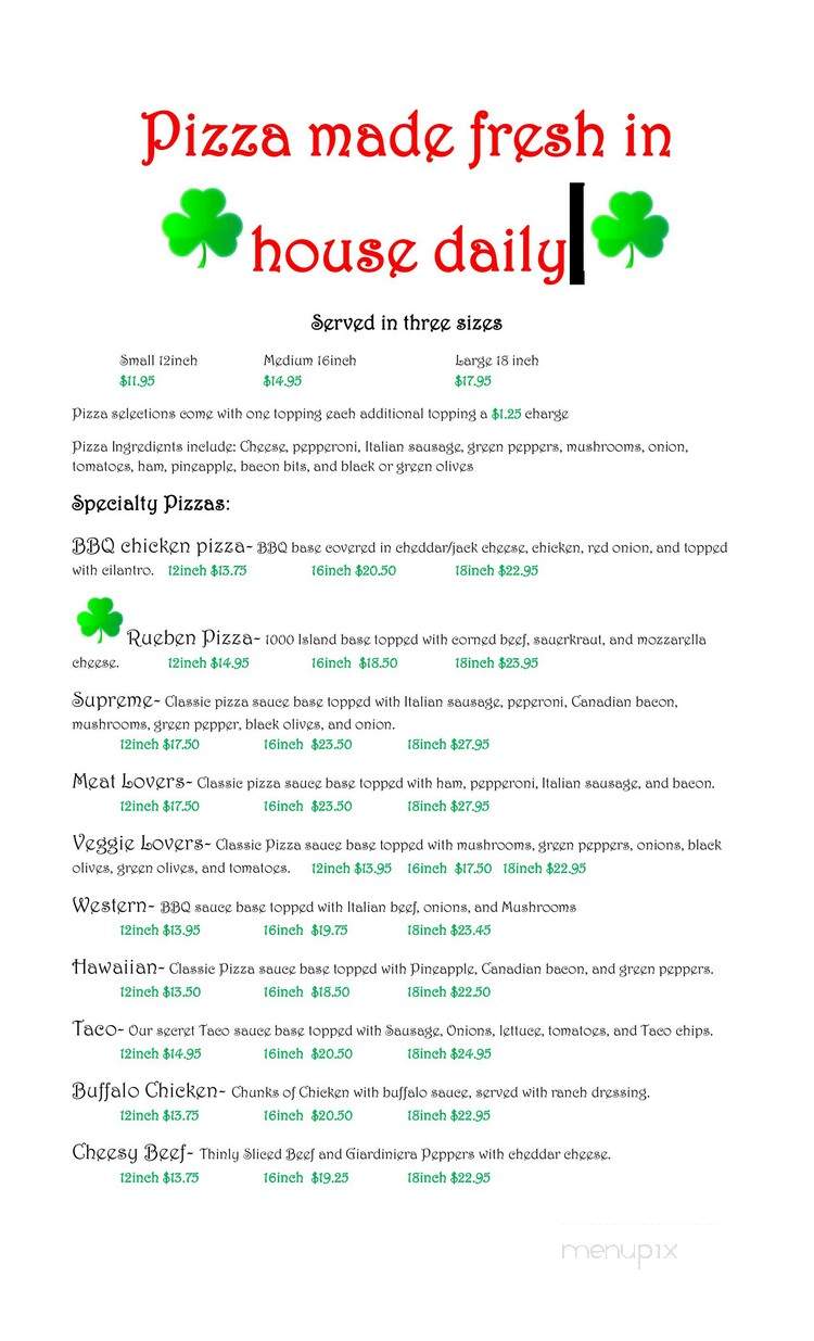 Brody's Irish Pub - Aurora, IL menu_pic