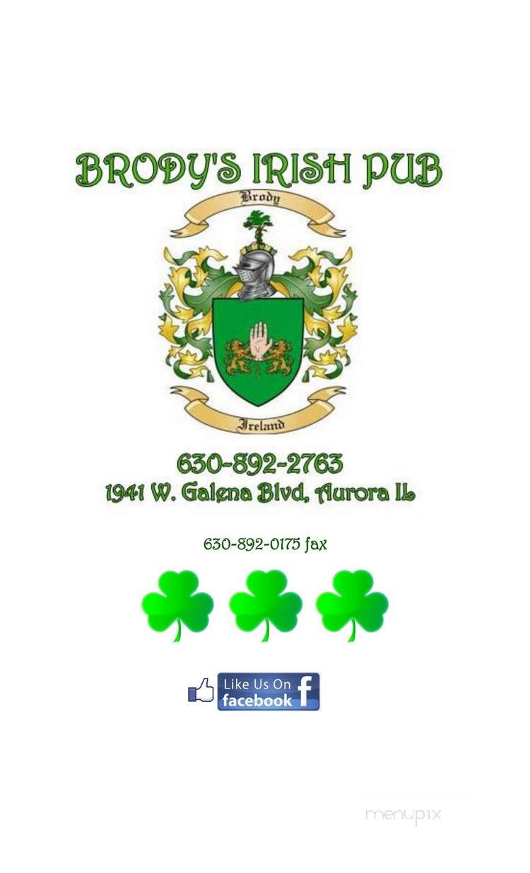 Brody's Irish Pub - Aurora, IL menu_pic
