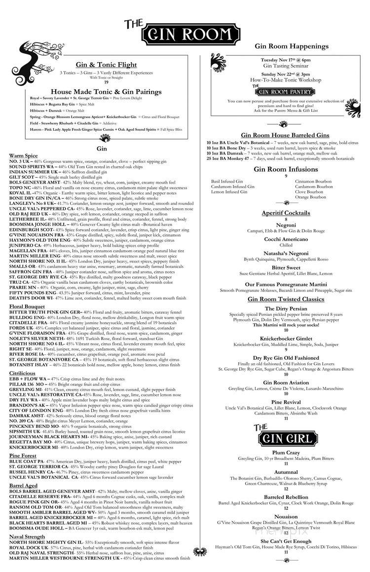 The Gin Room - Saint Louis, MO menu_pic