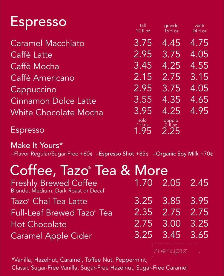 Urban Coffee - Dallas, TX menu_pic