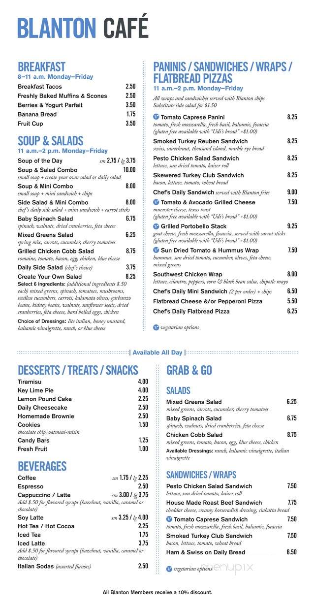 The Blanton Cafe - Austin, TX menu_pic