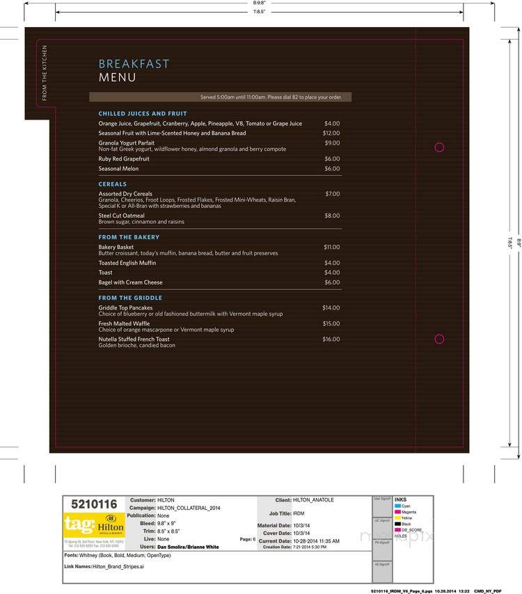 Gossip Bar - Dallas, TX menu_pic
