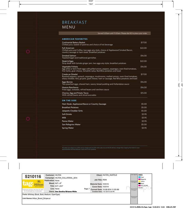 Gossip Bar - Dallas, TX menu_pic