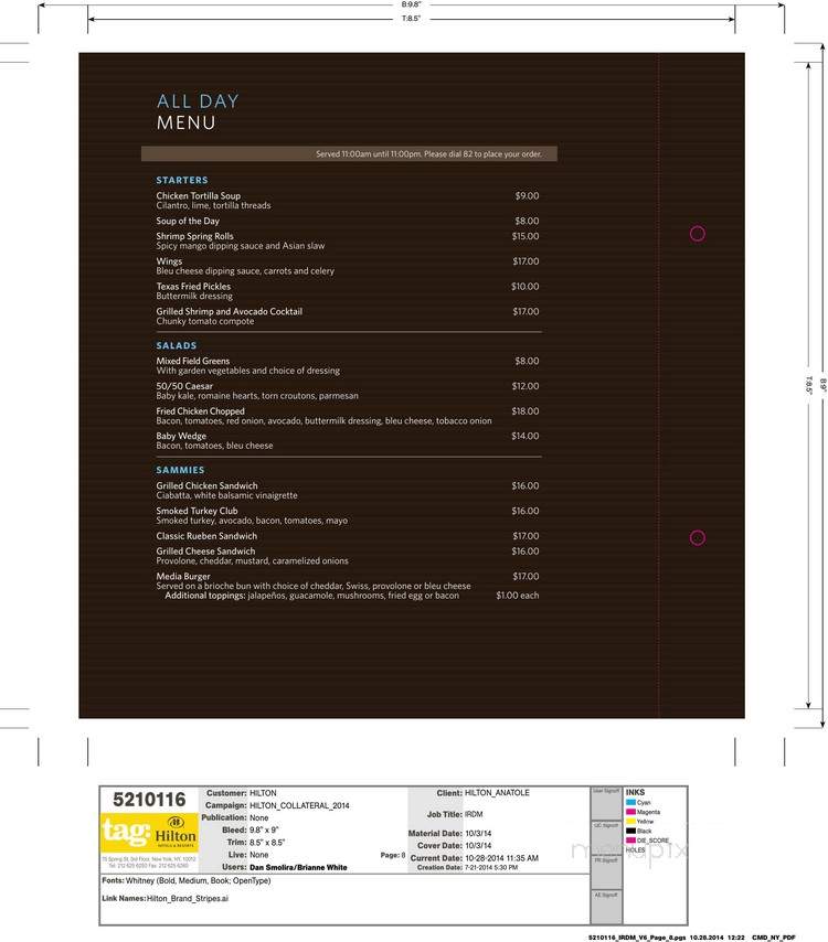 Gossip Bar - Dallas, TX menu_pic