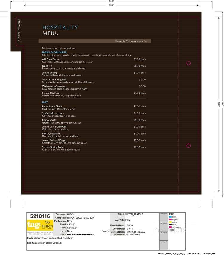 Gossip Bar - Dallas, TX menu_pic