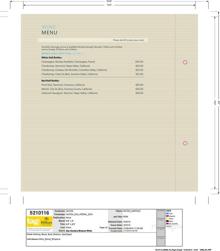 Gossip Bar - Dallas, TX menu_pic