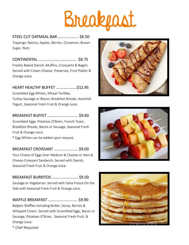 Rise And Shine Catering - Los Angeles, CA menu_pic
