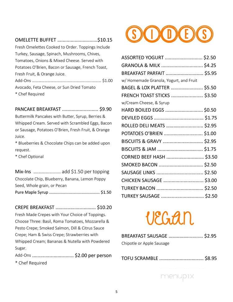Rise And Shine Catering - Los Angeles, CA menu_pic