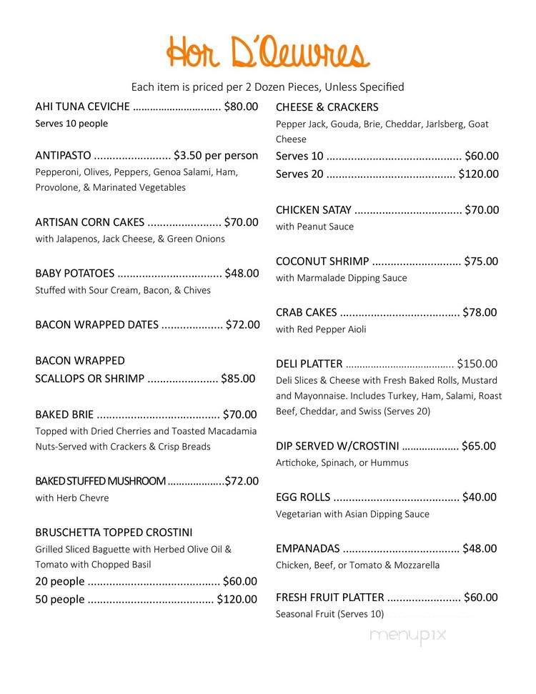 Rise And Shine Catering - Los Angeles, CA menu_pic