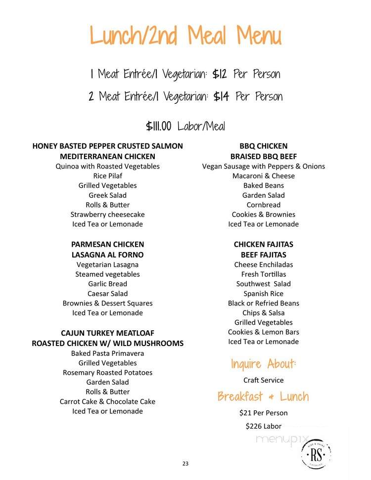 Rise And Shine Catering - Los Angeles, CA menu_pic