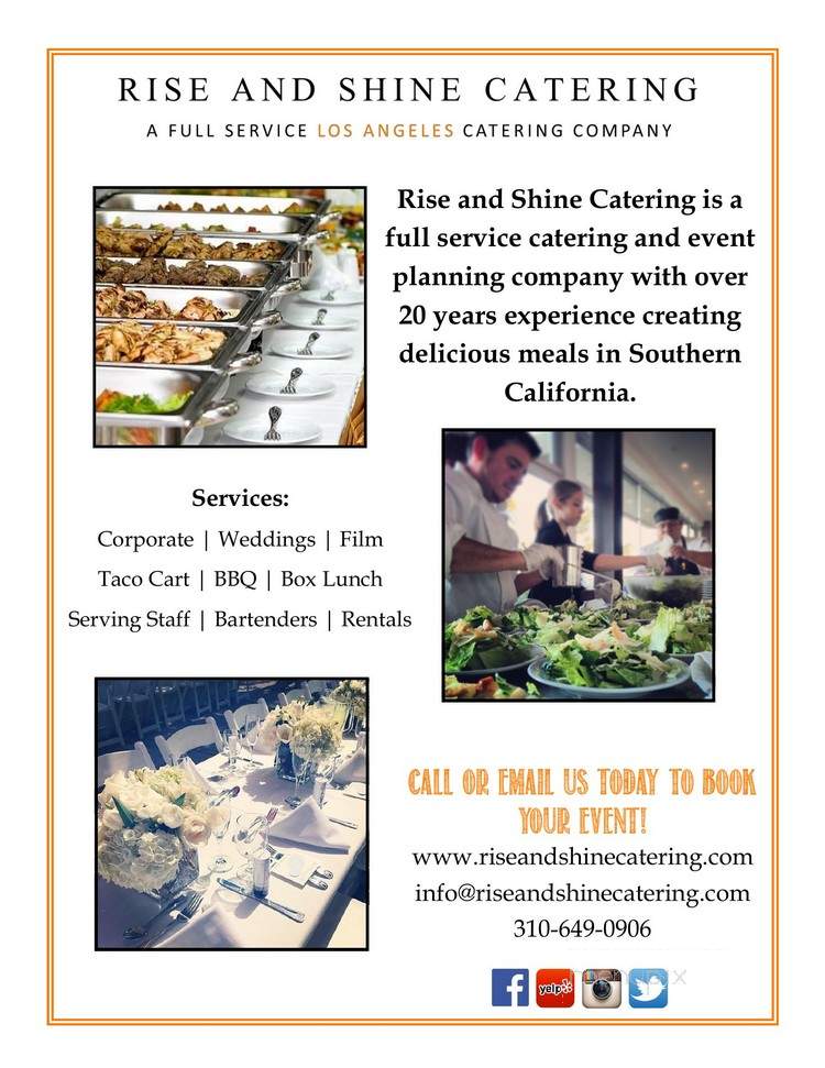 Rise And Shine Catering - Los Angeles, CA menu_pic