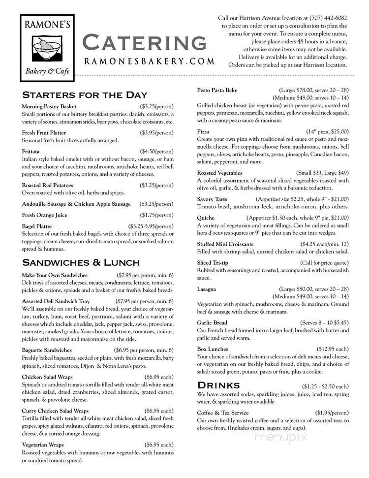 Ramone's Bakery & Cafe - Arcata, CA menu_pic