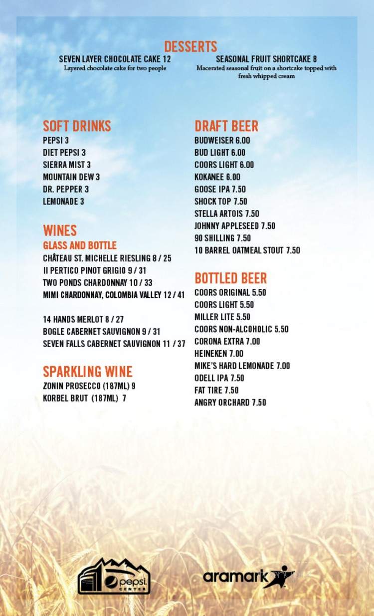 Shock Top Lodge - Denver, CO menu_pic