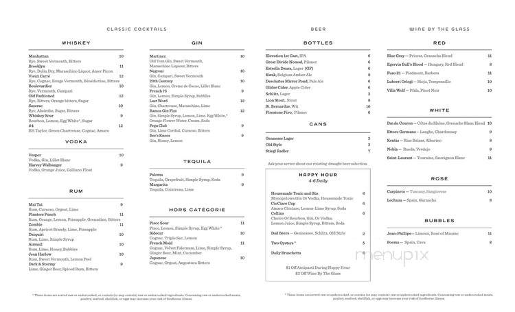 Bar Fausto - Denver, CO menu_pic