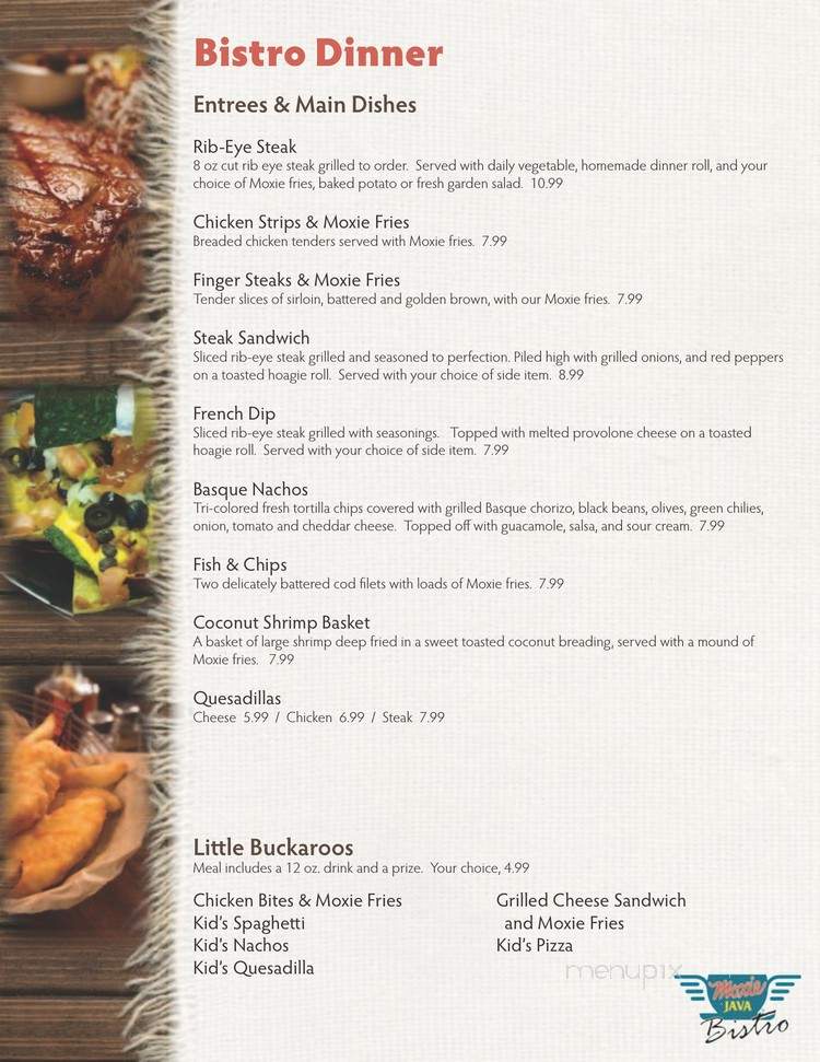 Tango Saloon - Homedale, ID menu_pic