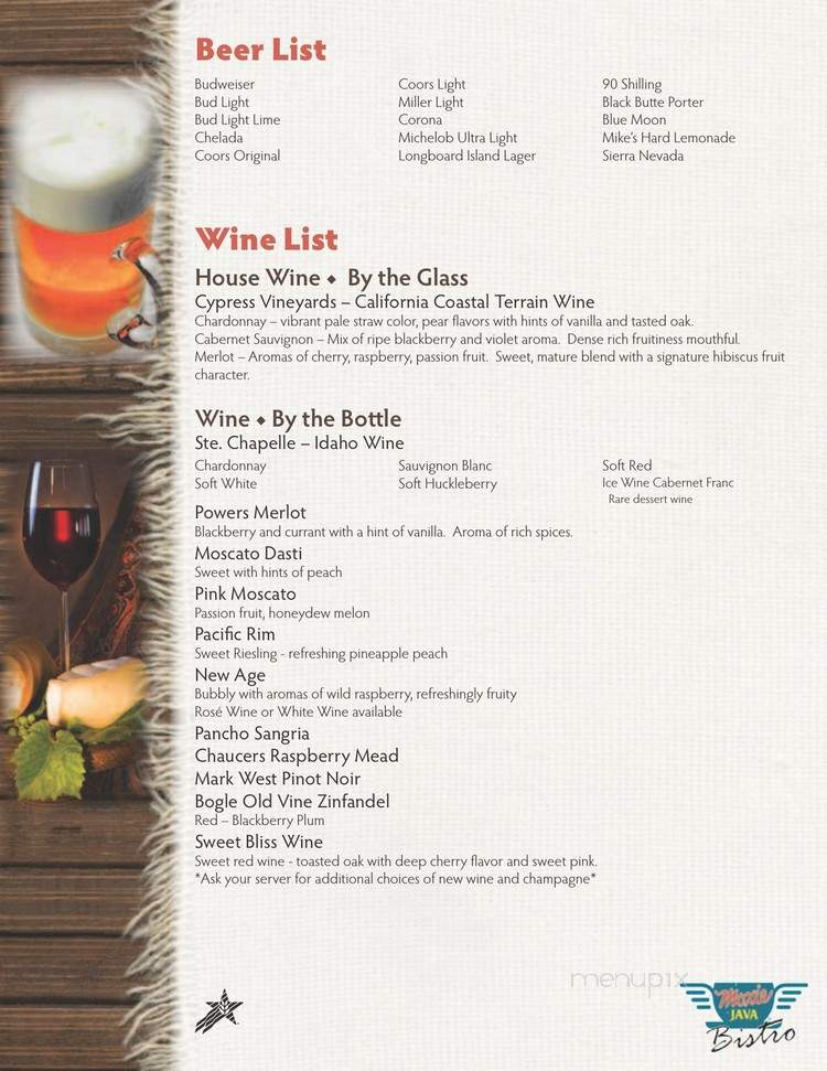 Tango Saloon - Homedale, ID menu_pic