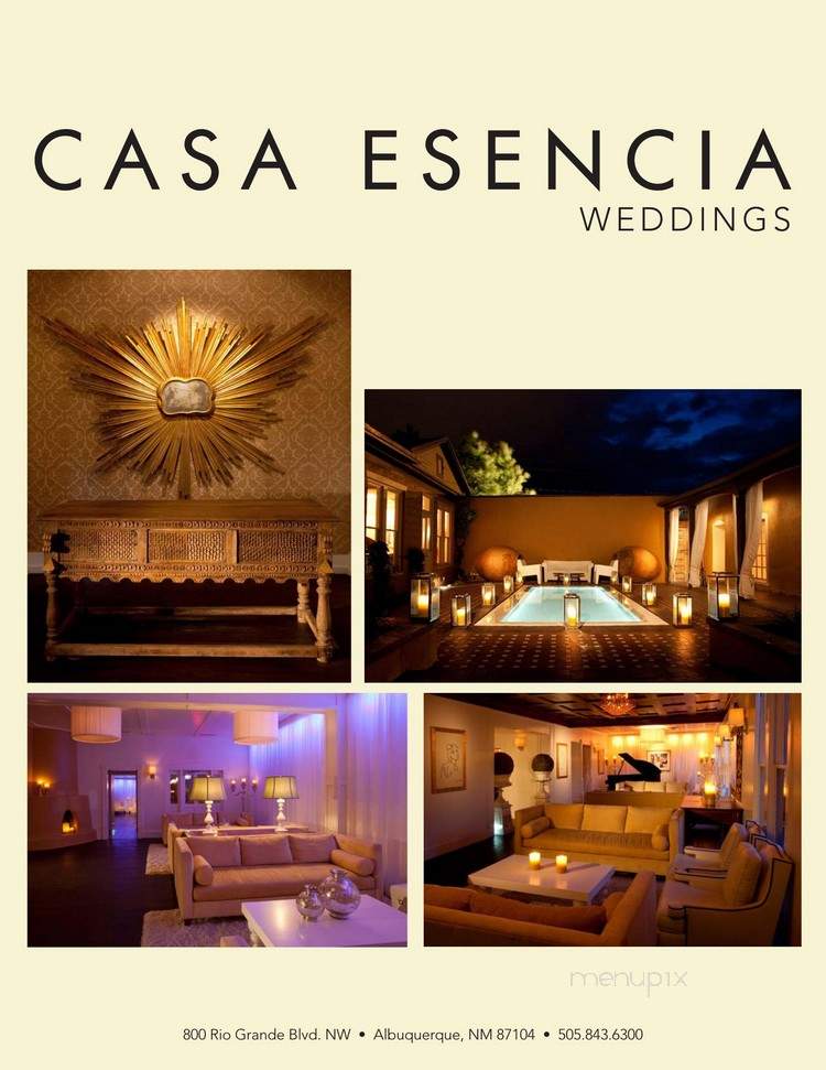 Casa Esencia - Albuquerque, NM menu_pic