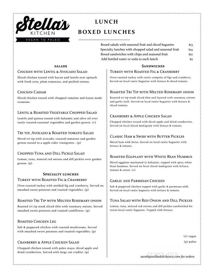Stella's Kitchen - Portland, OR menu_pic
