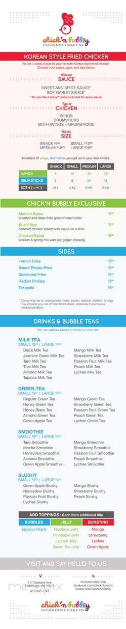 Chick'n Bubbly - Pittsburgh, PA menu_pic