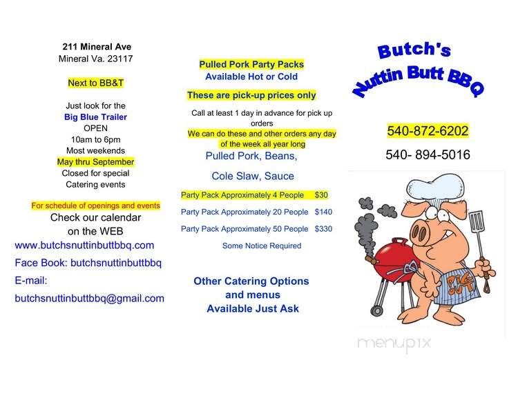 Butchs Nuttin Butt BBQ - Mineral, VA