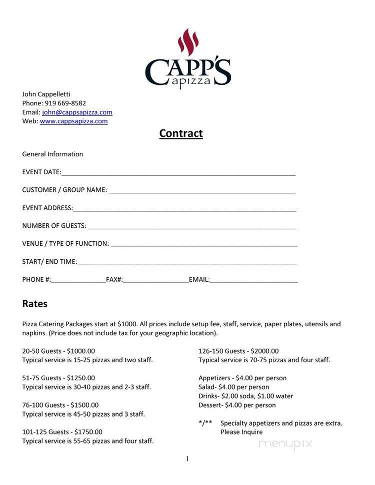 Capp's Apizza - Pittsboro, NC menu_pic