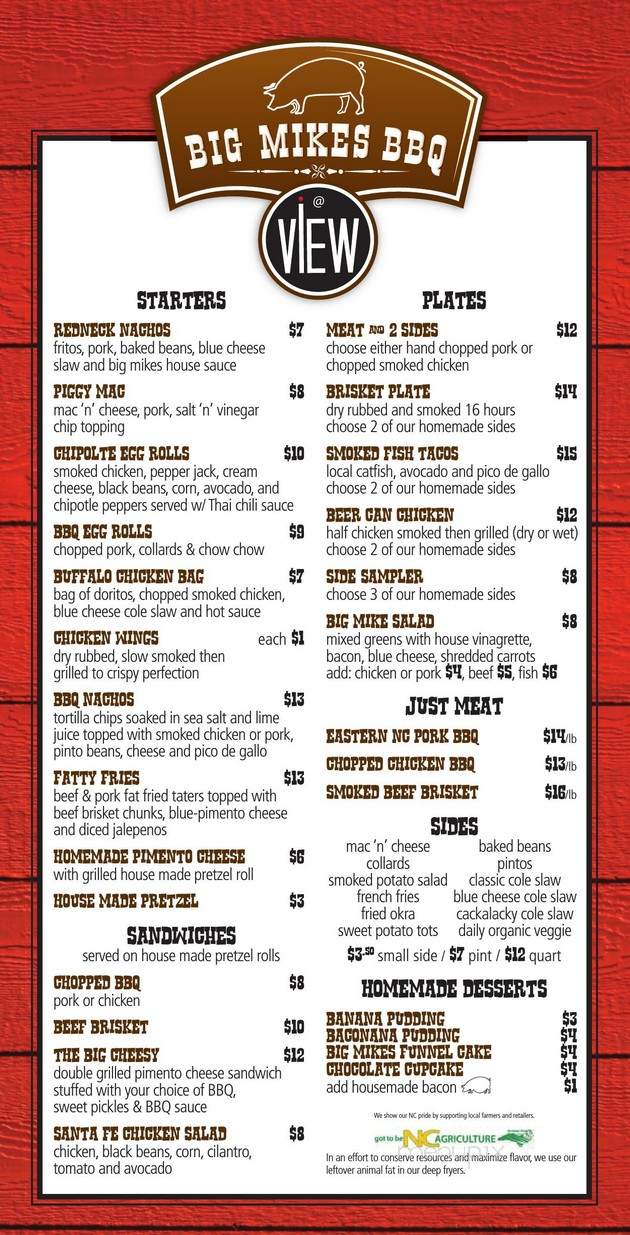 Big Mikes BBQ Food Truck - Cary, NC menu_pic