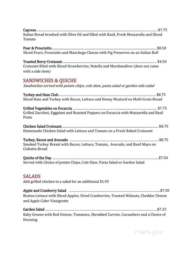 Chanticleer Cafe & Bakery - Cary, NC menu_pic