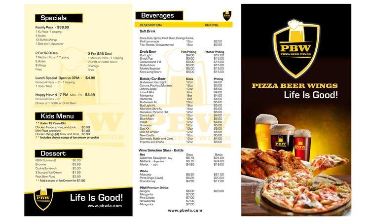 Pizza Beer And Wings - Pomona, CA menu_pic