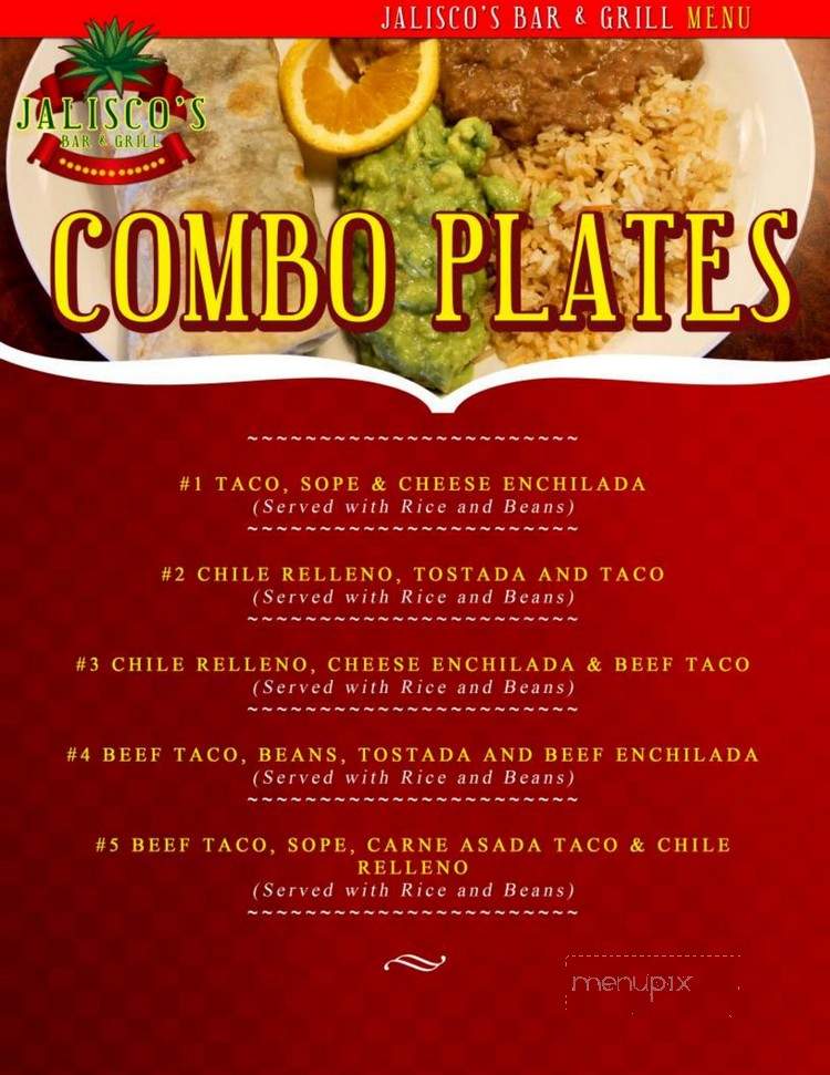 Jaliscos Bar & Grill - El Centro, CA menu_pic
