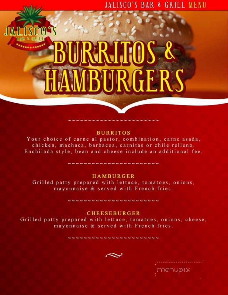 Jaliscos Bar & Grill - El Centro, CA menu_pic