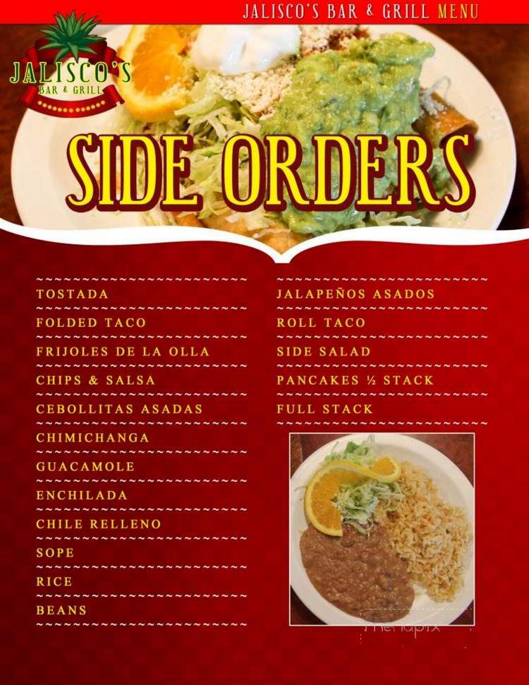 Jaliscos Bar & Grill - El Centro, CA menu_pic