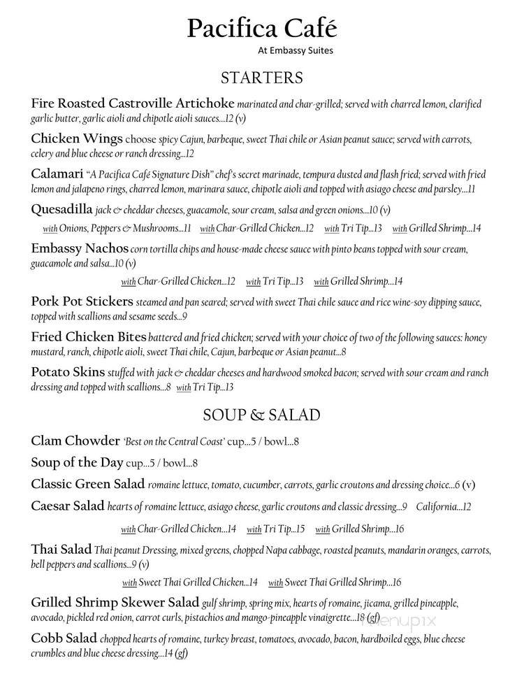 Cypress Lounge - Seaside, CA menu_pic