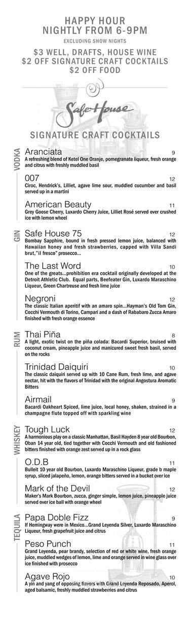The Safehouse - Honolulu, HI menu_pic