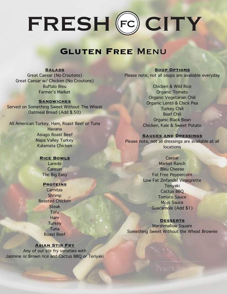 Fresh City - Framingham, MA menu_pic