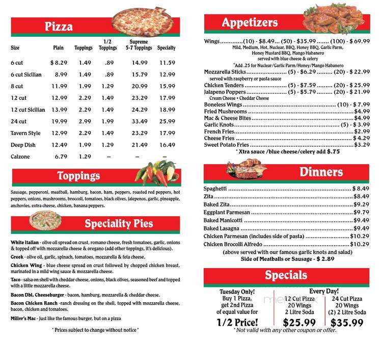 Tommy's Pizza - Troy, NY menu_pic