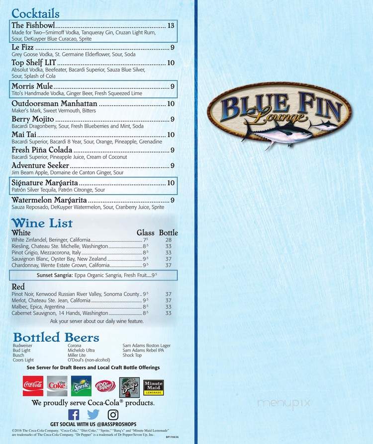 Blue Fin Lounge - Foxborough, MA menu_pic