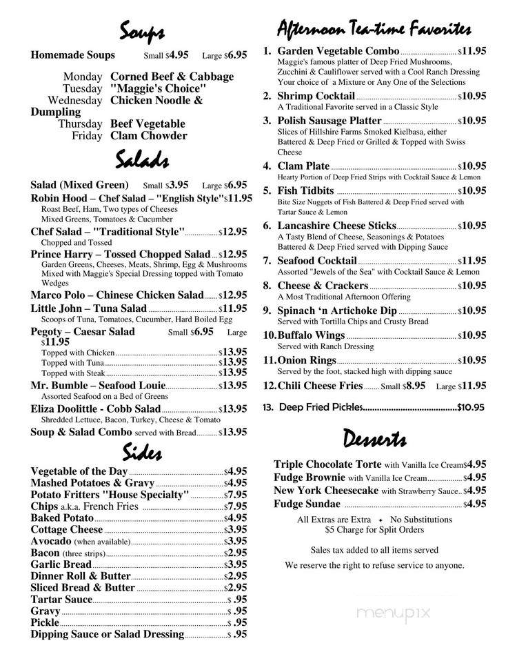 Maggie's Pub - Plymouth, MA menu_pic