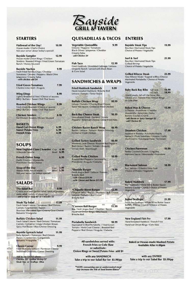Bayside Grill & Tavern - Wolfeboro, NH menu_pic