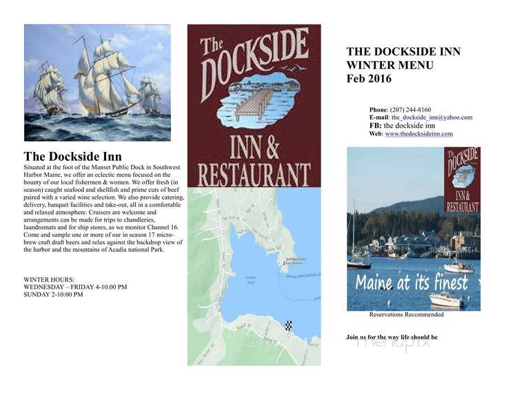 The Dockside Inn & Restaurant - Southwest Harbor, ME menu_pic