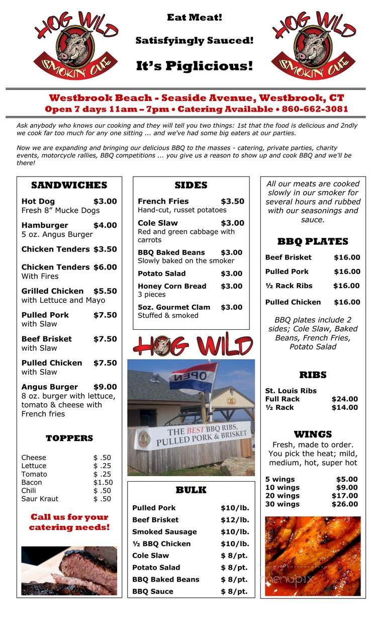 Hog Wild Smokin Cue - Westbrook, CT menu_pic