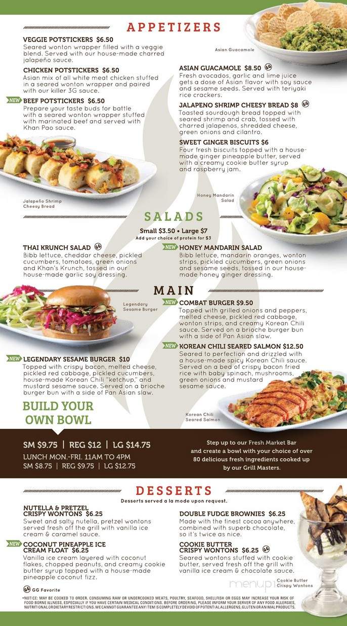 Genghis Grill-the Mongolian Stir Fry - Fort Worth, TX menu_pic